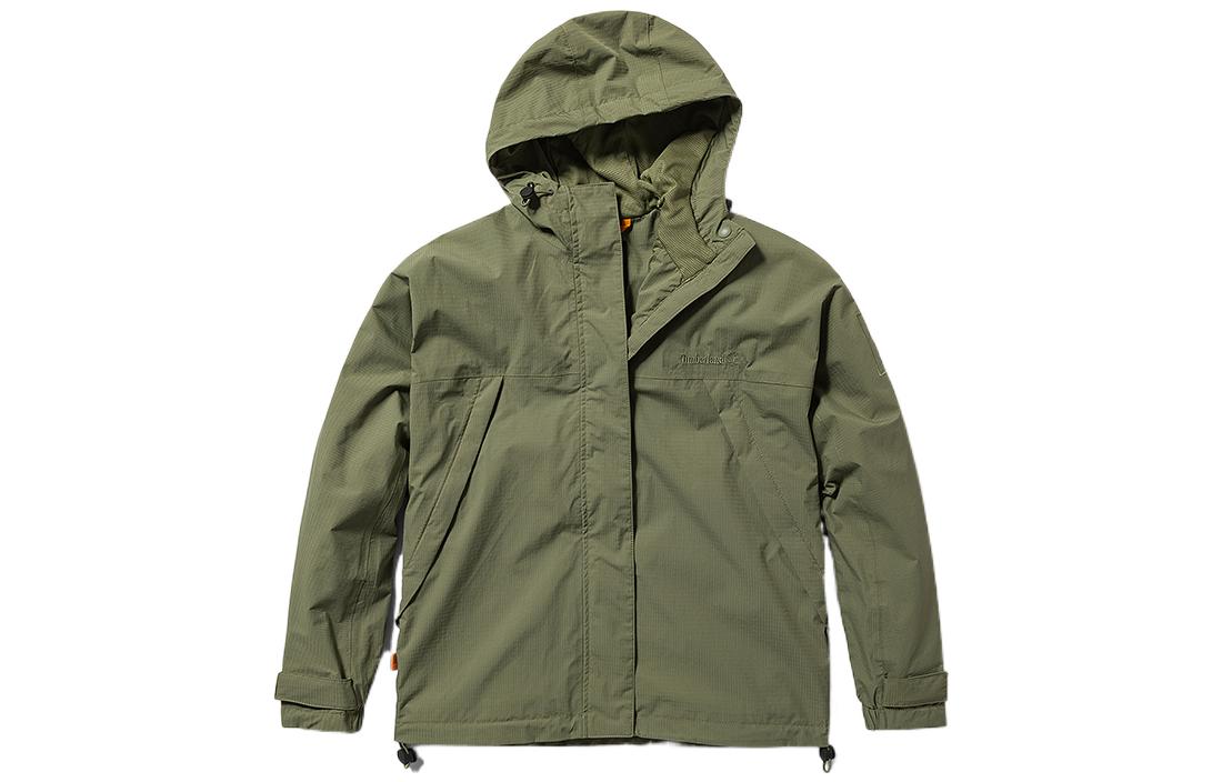(Women) Timberland Solid Logo Embroidered Waterproof Windbreaker - Kassel Green A6AD9-590