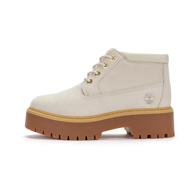 (W) Timberland Stone Street Mid Lace Up Waterproof Boots 'White Nubuck'