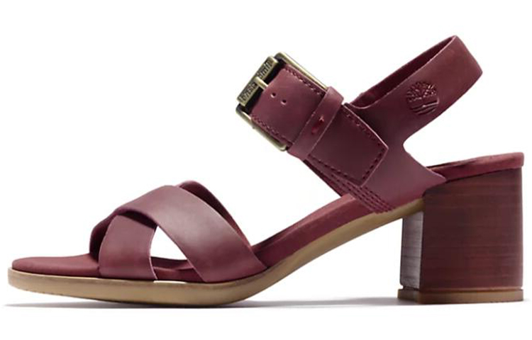 (W) Timberland Tallulah May 'Burgundy Chunky Heel Sandal'