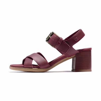 (W) Timberland Tallulah May 'Burgundy Chunky Heel Sandal'