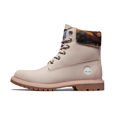 (W) Timberland Heritage 6 Inch Waterproof Boots 'Pale Pink Nubuck with Camo'