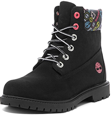 (Women) Timberland Heritage 6 Inch Waterproof Boots 'Black Nubuck with Colorful Logos' A5M24001 Order (Women) Timberland Heritage 6 Inch Waterproof Boots 'Black Nubuck with Colorful Logos' A5M24001