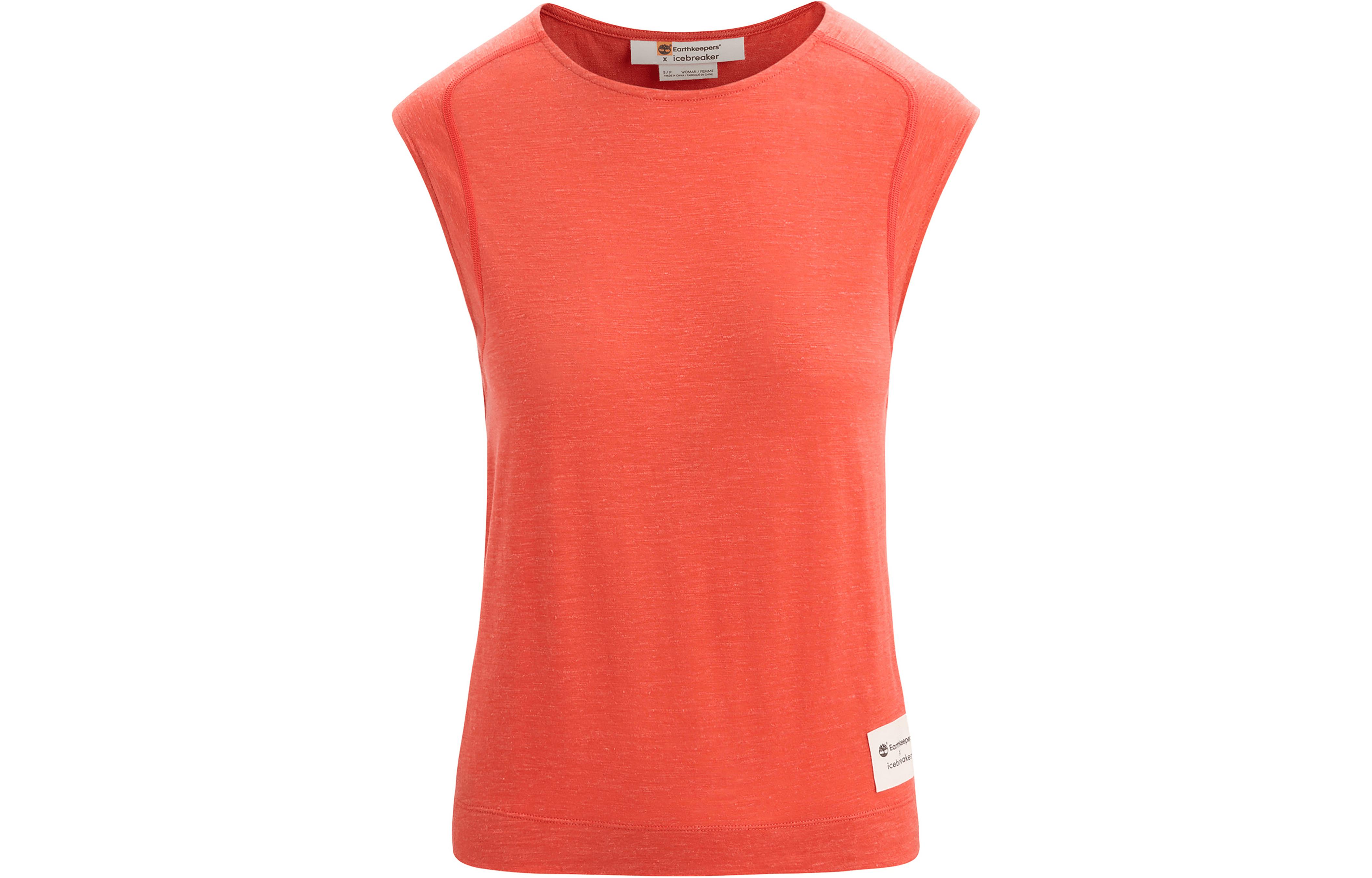 (Women) Timberland x ICEBREAKER Orange Sleeveless Tank Top Collaboration. A6J65DV2