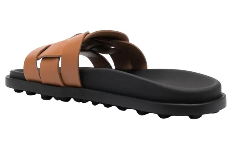 (W) TOD'S Calfskin Flat 'Fashion Slide Brown' 圖 4