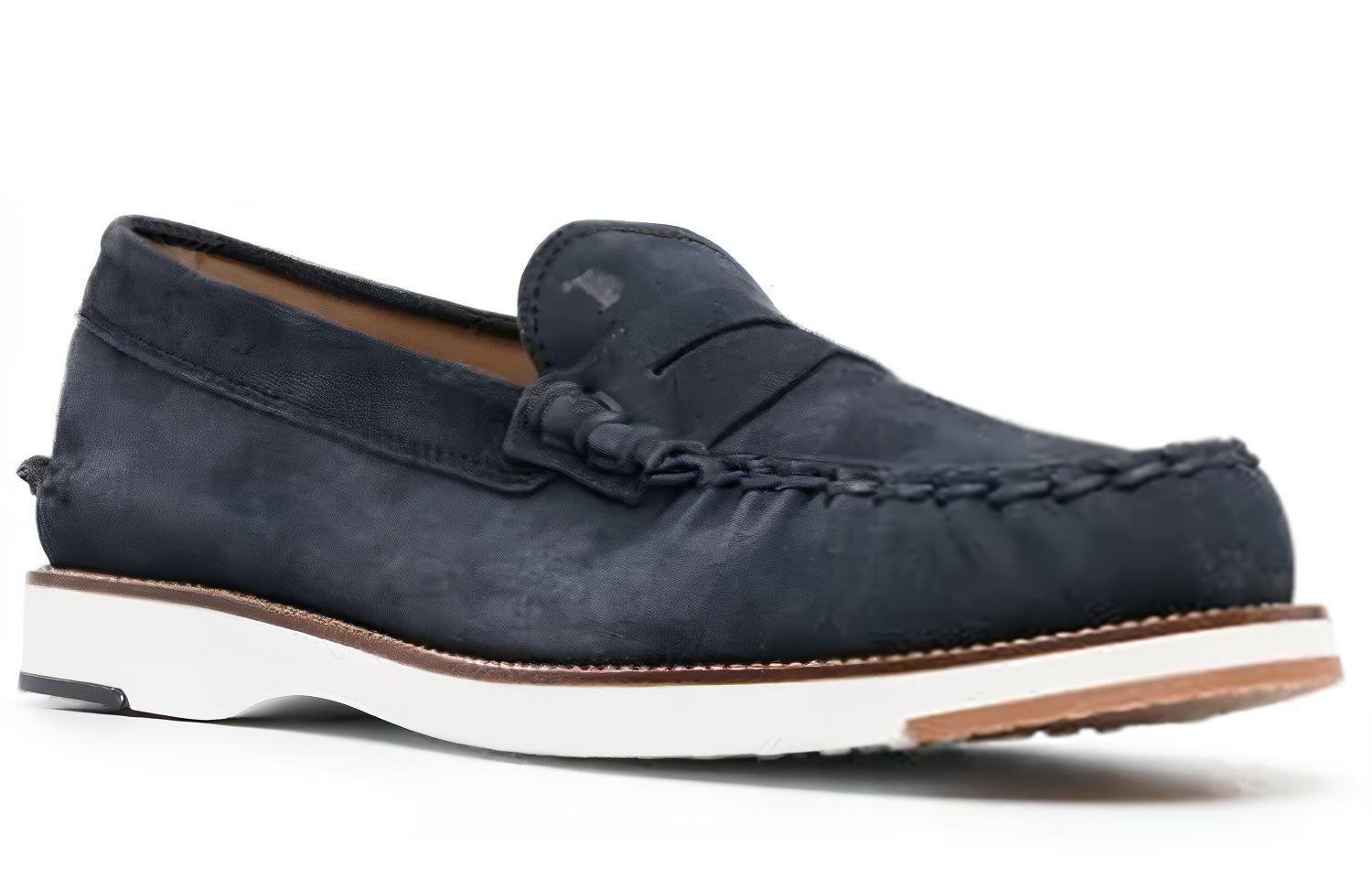 (W) TOD'S Casual Leather Flats 'Blue' 圖 2