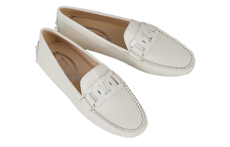 Lookbook (W) TOD''S City Gommino ''Eenvoudig Patent Wit'' XXW00G0DN23OW0C016