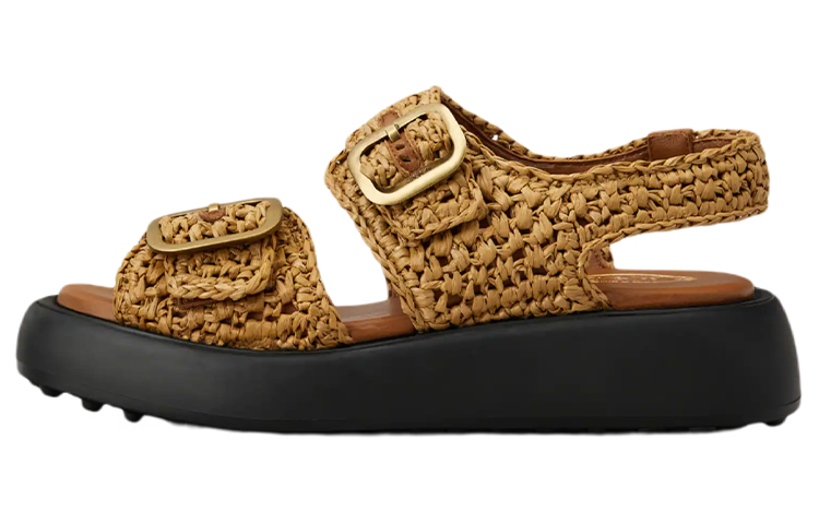 (W) TOD'S Fabric 'CMFT Casual Brown' Sandals