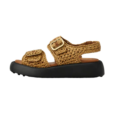 (W) TOD'S Fabric 'CMFT Casual Brown' Sandals
