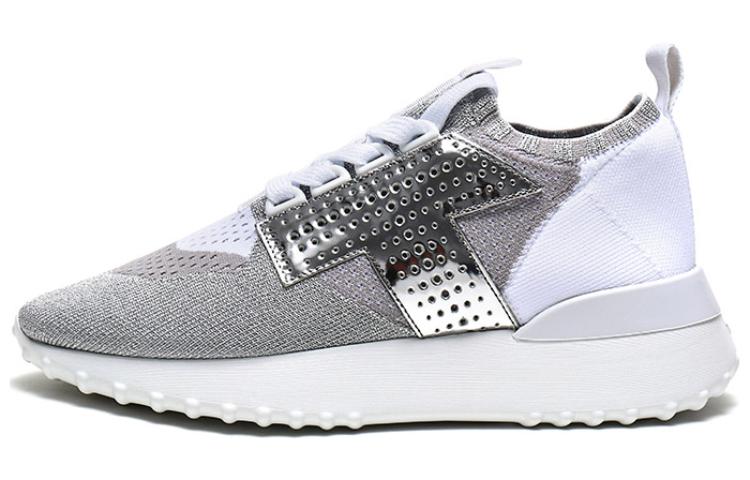(W) TOD'S Fabric and Leather Sneaker 'Silver Grey'