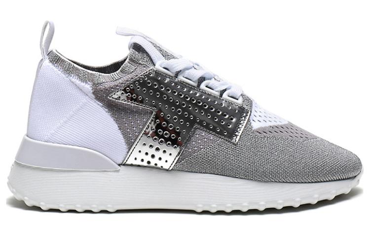(W) TOD'S Fabric and Leather Sneaker 'Silver Grey' 圖 2