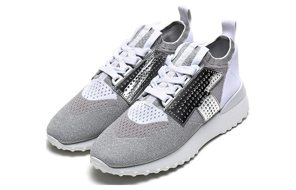 (W) TOD'S Fabric and Leather Sneaker 'Silver Grey' 圖 3