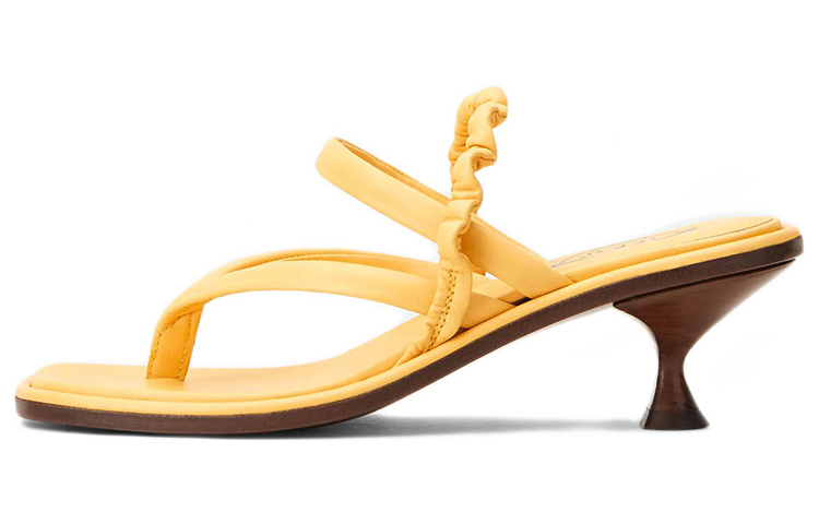 Buy (W) TOD''S Leren Sandalen met Hak ''Geel'' XXW35K0FT70MIDG223