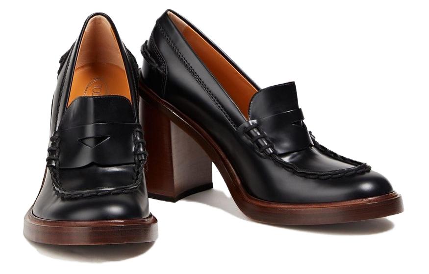 (W) TOD'S Heeled Loafer 'Black' 圖 3