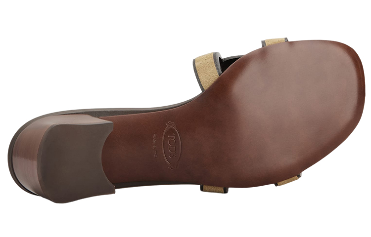 (W) TOD'S Kate 'Beige Suede Chunky Heel Open-Toe' Fashion Sandals 圖 4