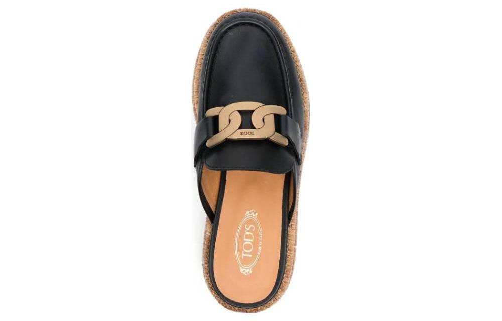 (W) TOD'S KATE 'Black Leather Platform Slides' 圖 3