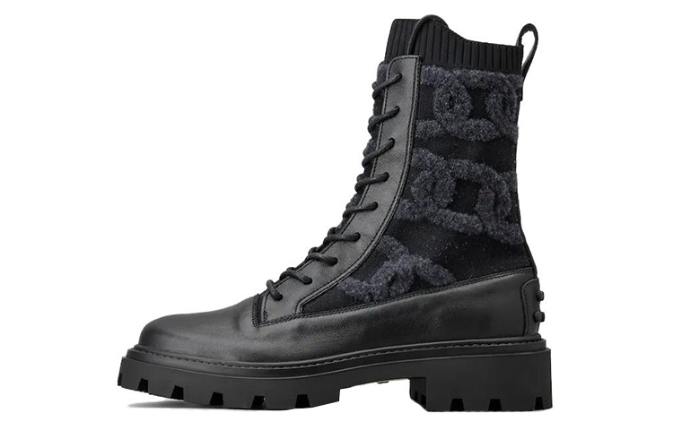 (Women) TOD'S KATE Leather Boots 'Black Lace-Up' XXW08J0GB60SNOB999