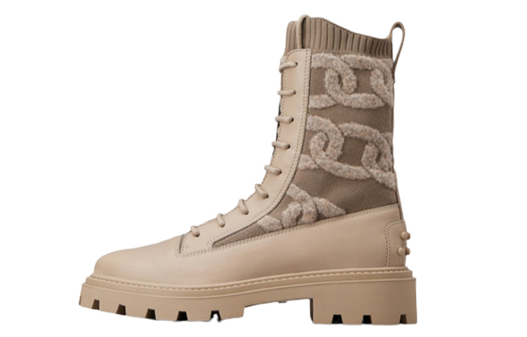 (Women) TOD'S KATE Leather Lace-Up Booties 'Beige' XXW08J0GB60SNOC609