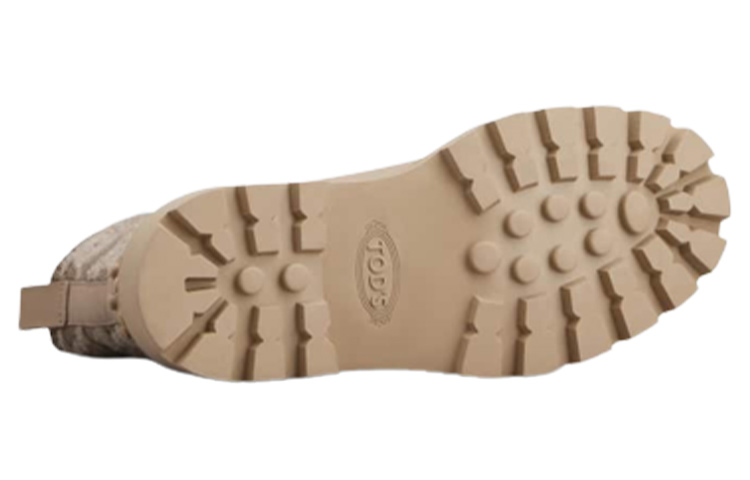 (W) TOD'S KATE Leather Lace-Up Booties 'Beige' 圖 4