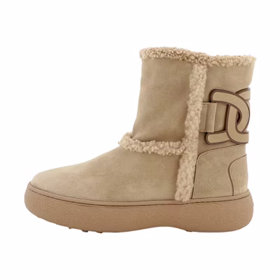 (W) TOD'S Kate Suede Round-Toe Slip-On Ankle Boots 'Beige'
