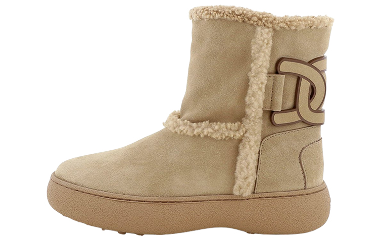 (Women) TOD'S Kate Suede Round-Toe Slip-On Ankle Boots 'Beige' XXW09J0HQ60I0X590A
