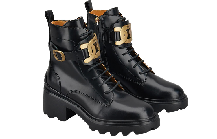 (W) TOD'S Lace-Up Ankle Boots 'Black' 圖 2