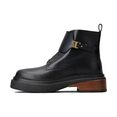 (W) TOD'S Leather Ankle Boot 'Black Fashion Casual'