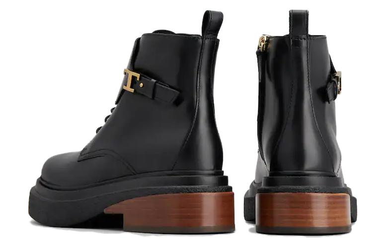 (W) TOD'S Leather Ankle Boot 'Black Fashion Casual' 圖 4