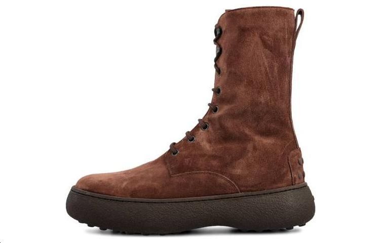 (W) TOD'S Leather Ankle Boot 'Fashionable Versatile Brown'