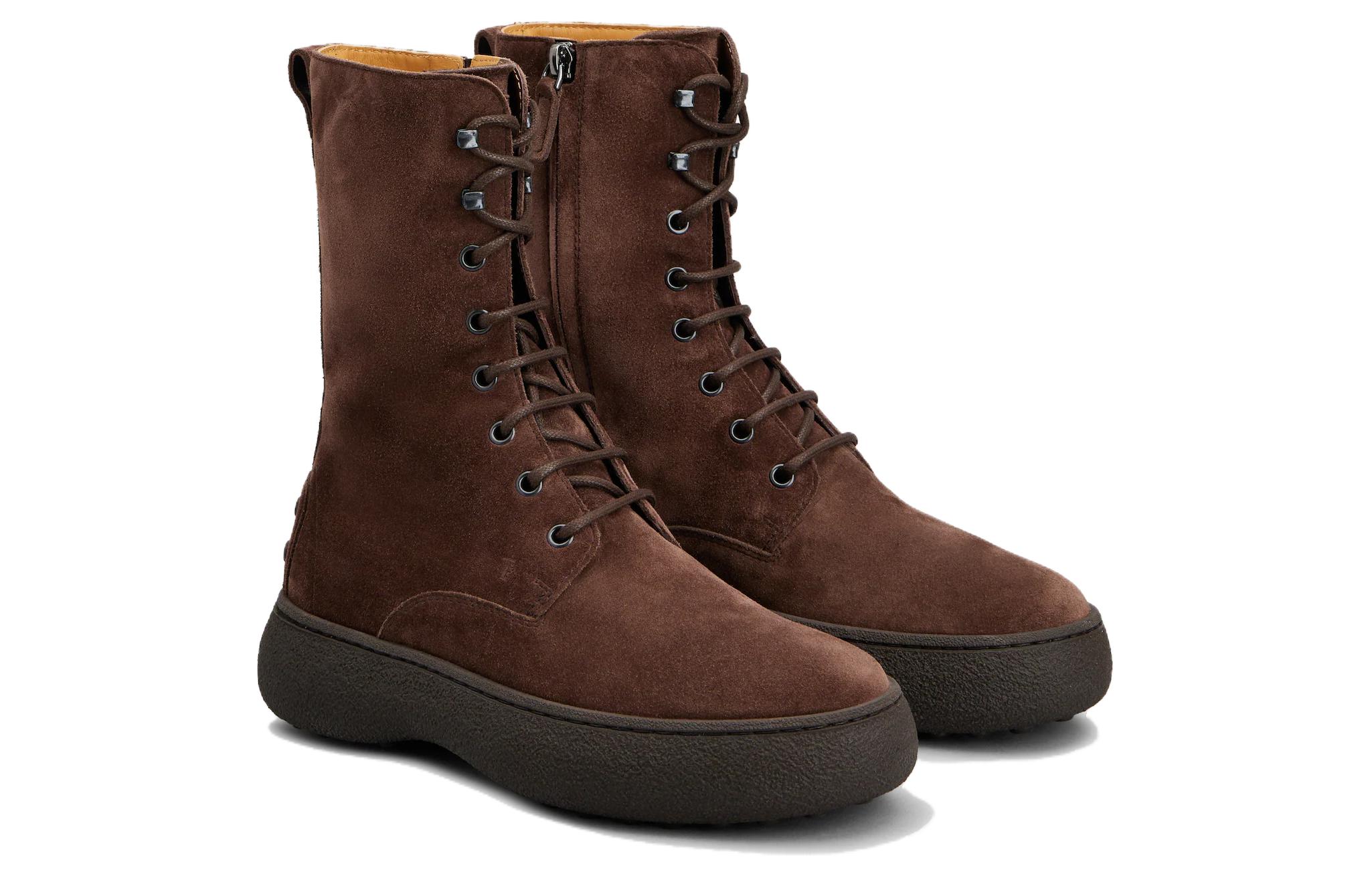 (W) TOD'S Leather Ankle Boot 'Fashionable Versatile Brown' 圖 3