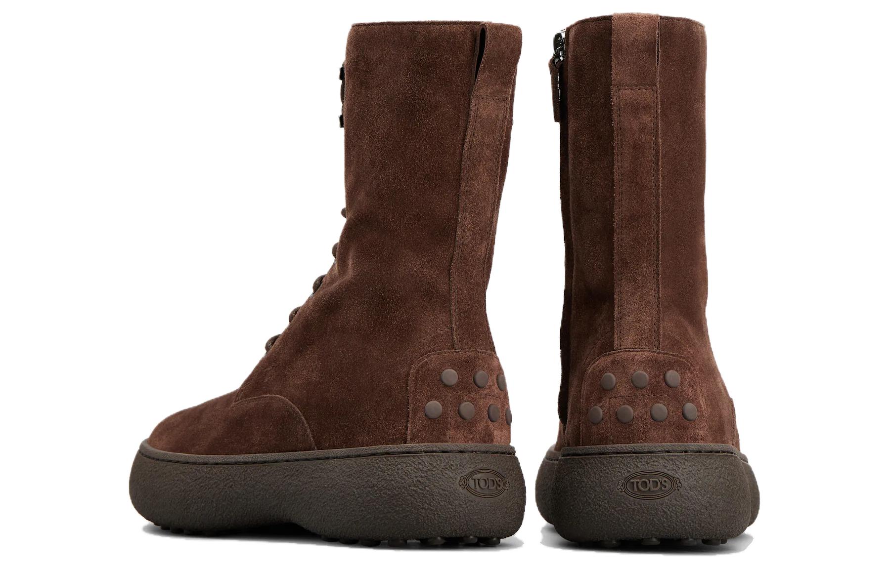 (W) TOD'S Leather Ankle Boot 'Fashionable Versatile Brown' 圖 4