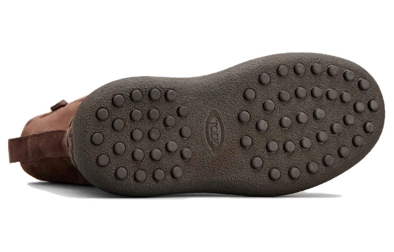 (W) TOD'S Leather Ankle Boot 'Fashionable Versatile Brown' 圖 5