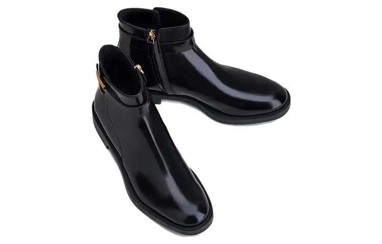 (W) TOD'S Leather Ankle Boot 'Side Zipper - Black' 圖 2