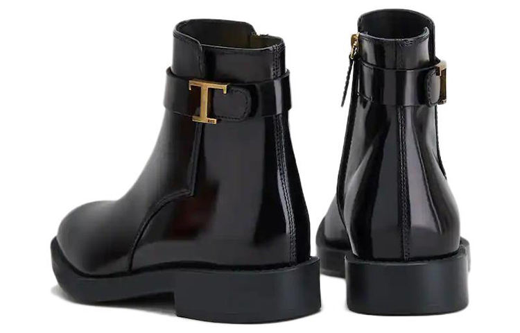 (W) TOD'S Leather Ankle Boot 'Side Zipper - Black' 圖 3