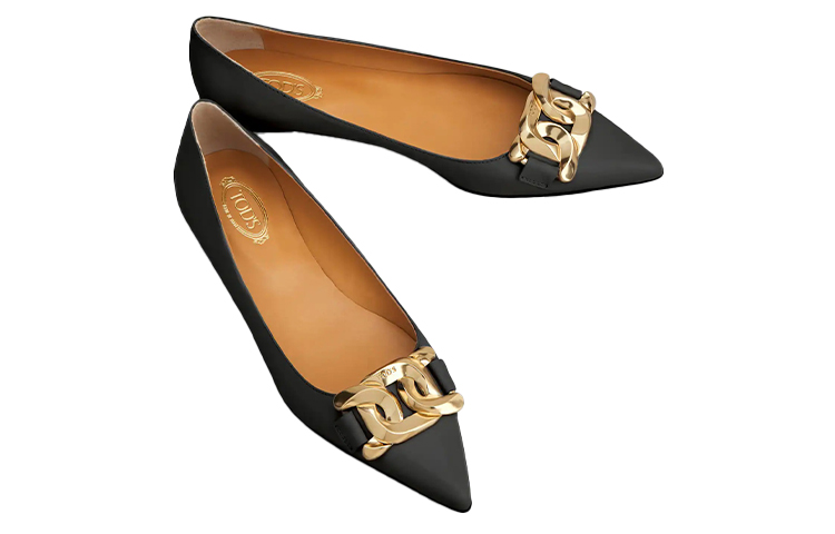 Order (W) TOD''S Leren Ballerina Flats ''Zwart'' XXW10K0FJ20BSSB999