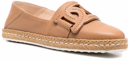 Order (W) TOD'S 皮链 '骆驼色麻底平底鞋' XXW66B0EM80RNLC811