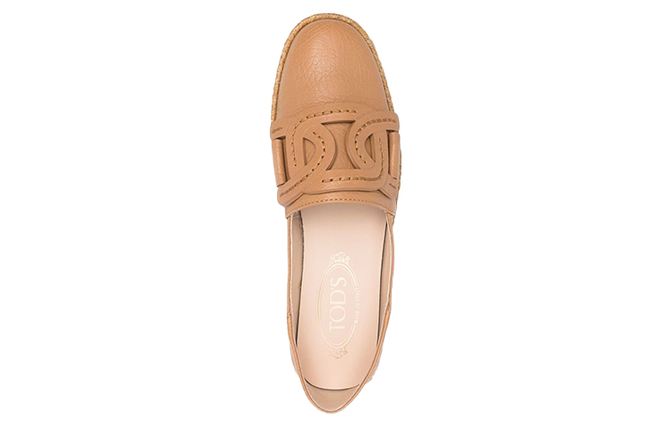 Shop (W) TOD'S Rantai Kulit 'Flat Espadrille Coklat Unta' XXW66B0EM80RNLC811