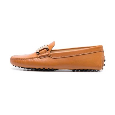 (W) TOD'S Leather Chain Low-Top Loafer 'Light Brown'