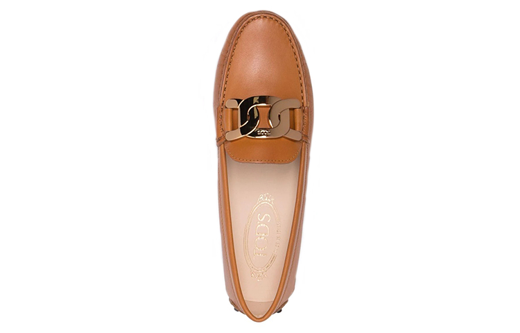(W) TOD'S Leather Chain Low-Top Loafer 'Light Brown' 圖 4