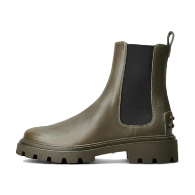 (W) TOD'S Leather Chelsea Boot 'Dark Green'