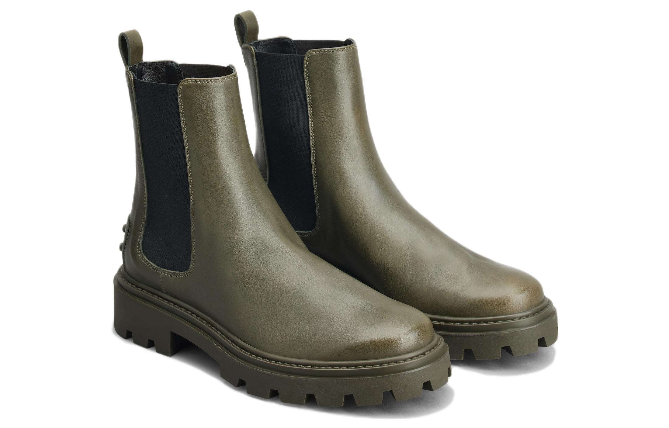 (W) TOD'S Leather Chelsea Boot 'Dark Green' 圖 2