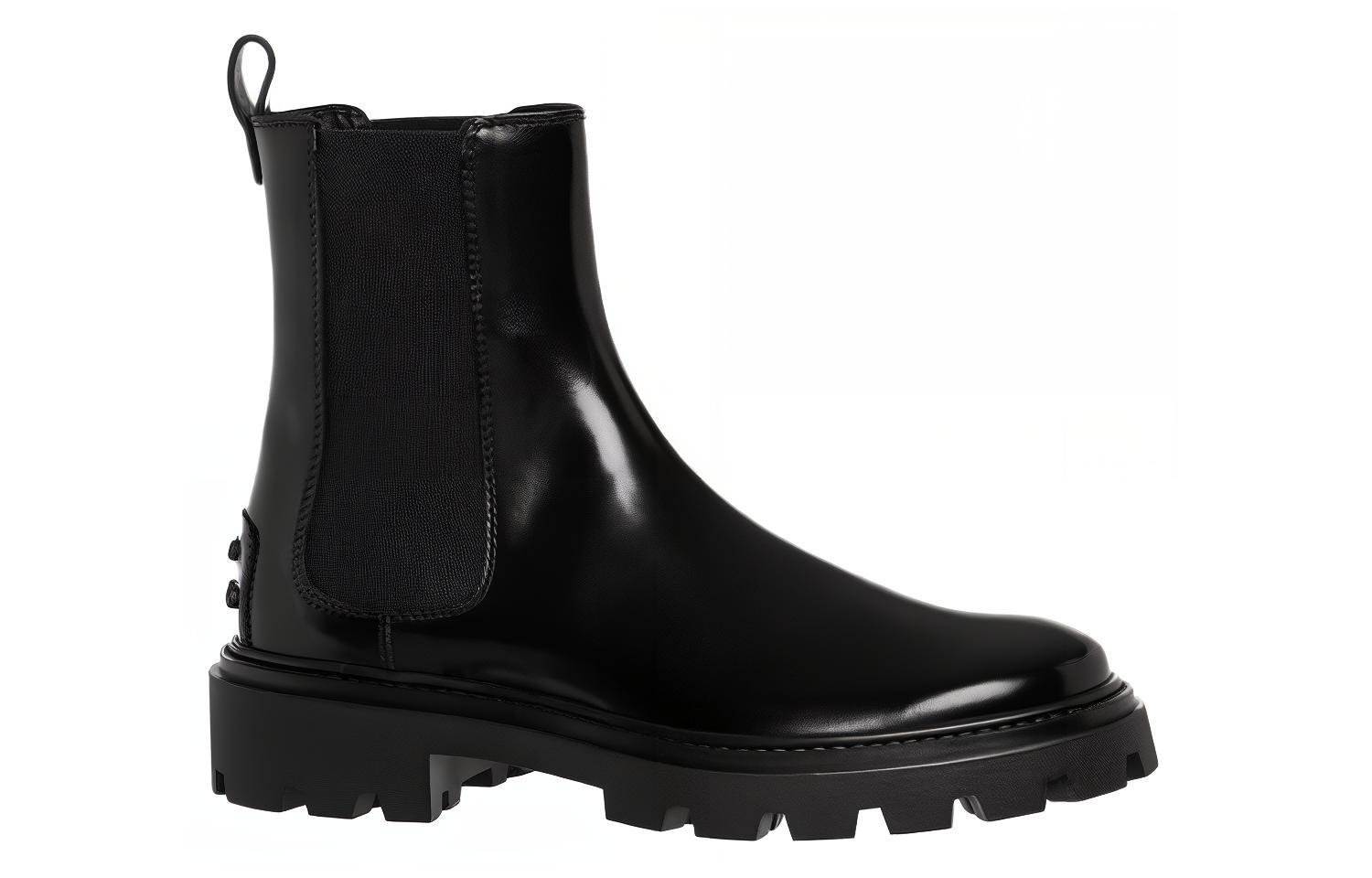 Order TOD'S 亮面皮革切爾西靴 女款 黑色