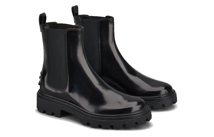 Lookbook TOD'S 亮面皮革切爾西靴 女款 黑色