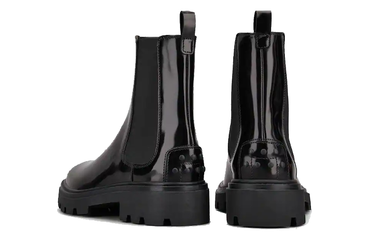 Shop TOD'S 亮面皮革切爾西靴 女款 黑色