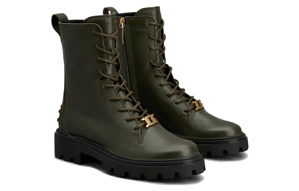 (W) TOD'S Leather CMFT Ankle 'Martin Boots Green' 圖 3
