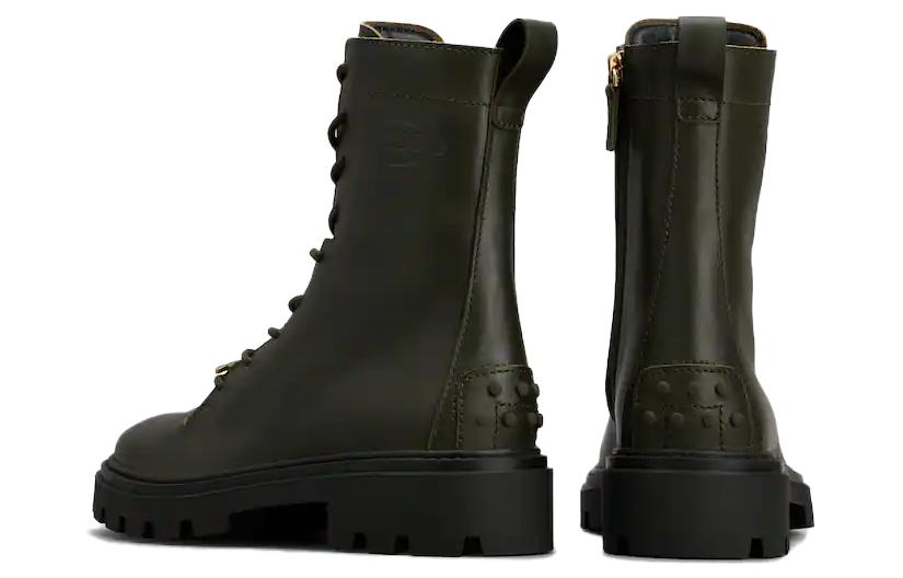 (W) TOD'S Leather CMFT Ankle 'Martin Boots Green' 圖 4