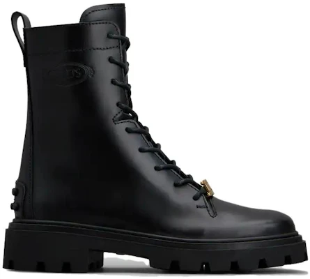 (W) TOD''S Leren Modieuze Veterlaarzen Zwart - Rond Neus Halfhoge Martin Boots XXW08J0EY53RBTB999 Order (W) TOD''S Leren Modieuze Veterlaarzen Zwart - Rond Neus Halfhoge Martin Boots XXW08J0EY53RBTB999