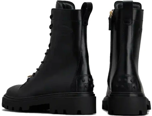 (W) TOD''S Leren Modieuze Veterlaarzen Zwart - Rond Neus Halfhoge Martin Boots XXW08J0EY53RBTB999 Shop (W) TOD''S Leren Modieuze Veterlaarzen Zwart - Rond Neus Halfhoge Martin Boots XXW08J0EY53RBTB999