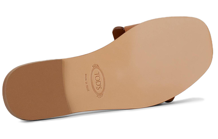 (W) TOD'S Leather Fashion Slide 'Brown' 圖 3
