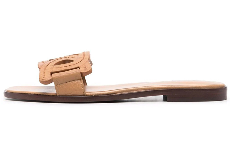 Buy (W) TOD''S Leren Platte Sandalen ''Bruin'' XXW05G0EM10RNLC811
