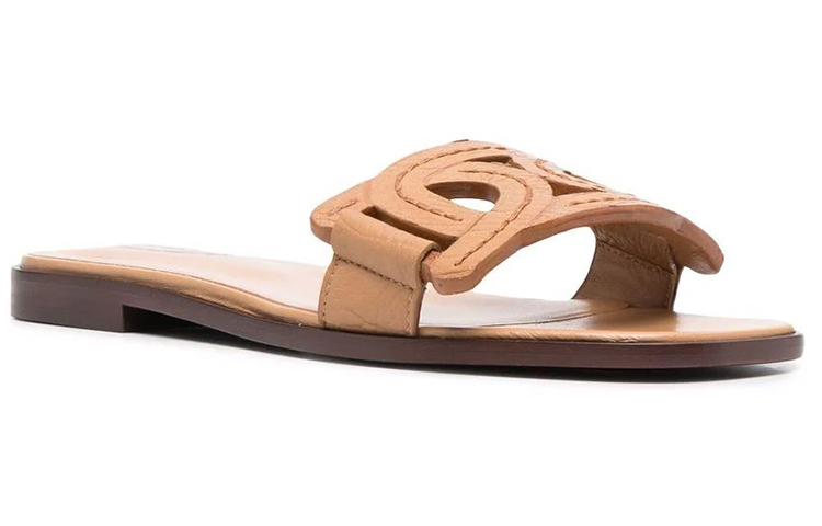Order (W) TOD''S Leren Platte Sandalen ''Bruin'' XXW05G0EM10RNLC811